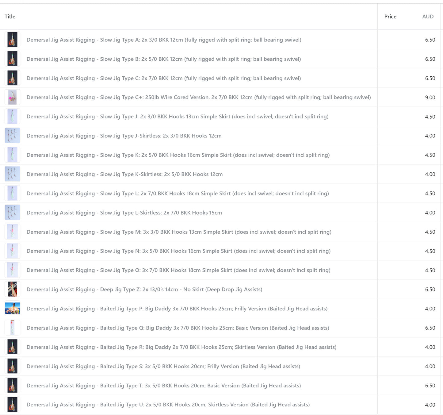 Demersal Jig Assist Rigging