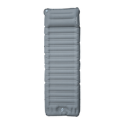 Dhubite Monte Bello inflatable mattress in Dark Grey, Single size, viewed from above with the built-in pillow at the top